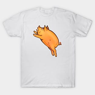 Comic yellow pig jumping T-Shirt